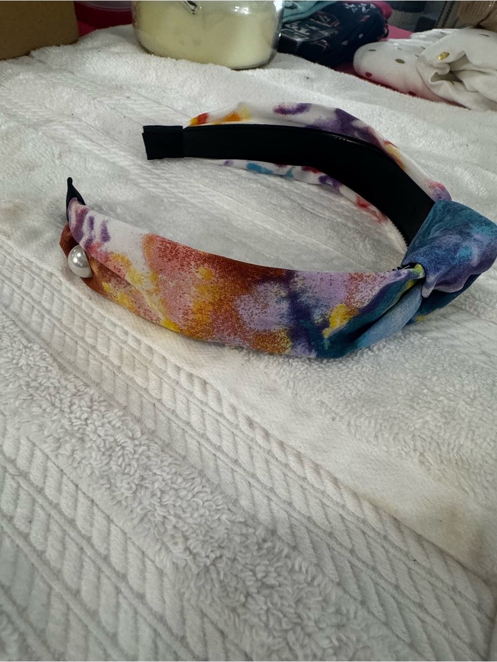 Multicolor Knot Pearl Accent Headband - Women Accessories Hair Accessories
